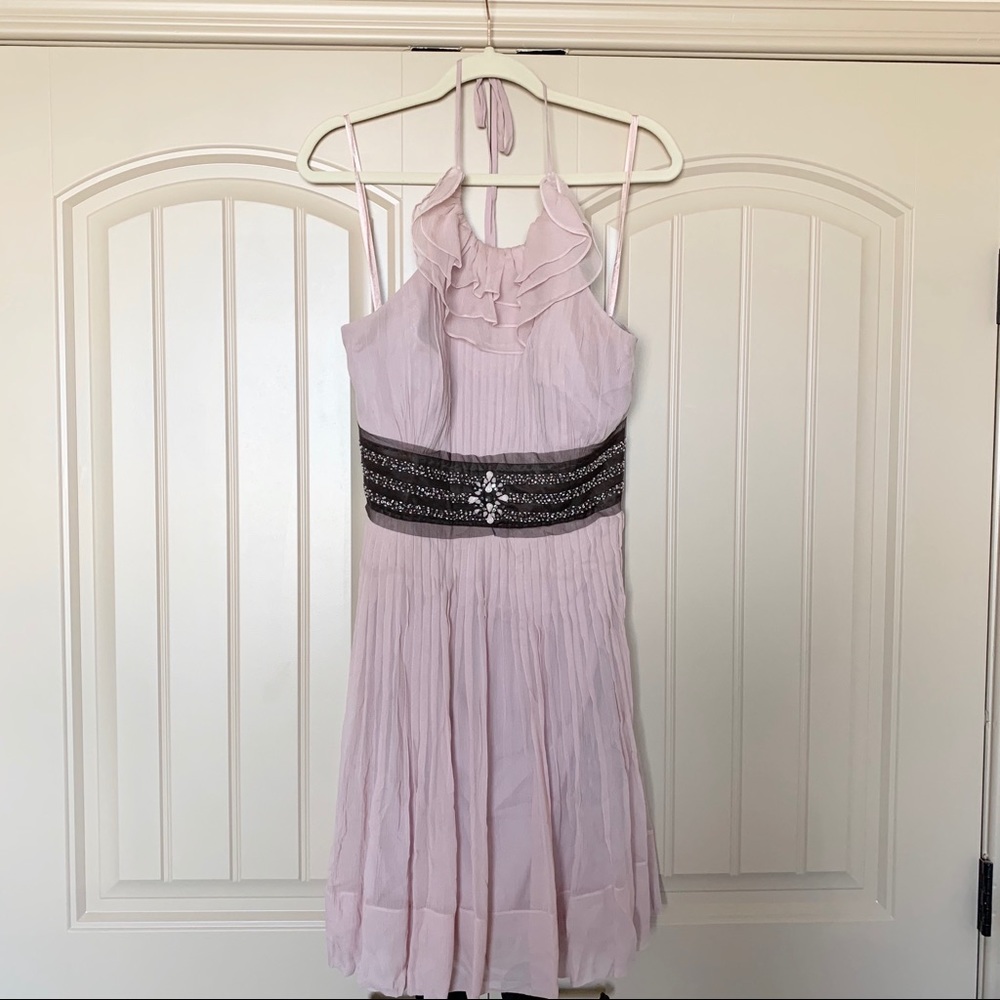 BCBG Maxazria Blush Pink Halter Dress